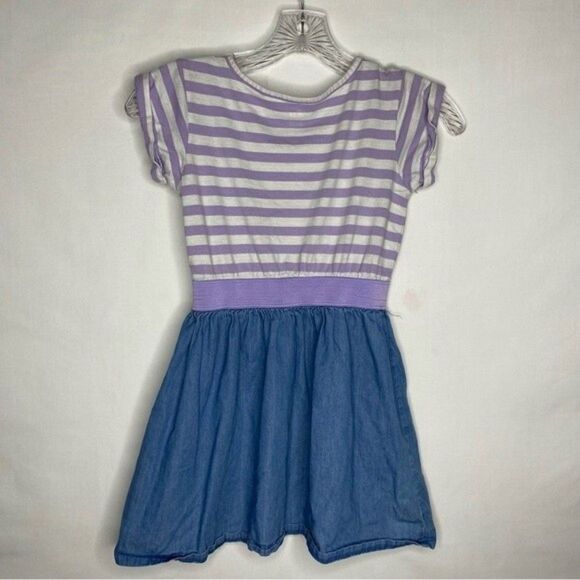 5/$15 Children's Place Purple White Blue Striped Sequin Heart Short Sleeve Play - Picture 5 of 9